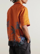 MANAAKI - Mana Camp-Collar Printed Lyocell and Linen-Blend Shirt - Orange