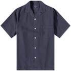 Portuguese Flannel Men's Atlantico Seersucker Vacation Shirt in Navy