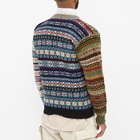Jamieson's of Shetland Men's Crazy Fair Isle V-Neck Cardigan in Multi