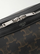 CELINE - Boston Mini Leather-Trimmed Monogrammed Coated-Canvas Messenger Bag