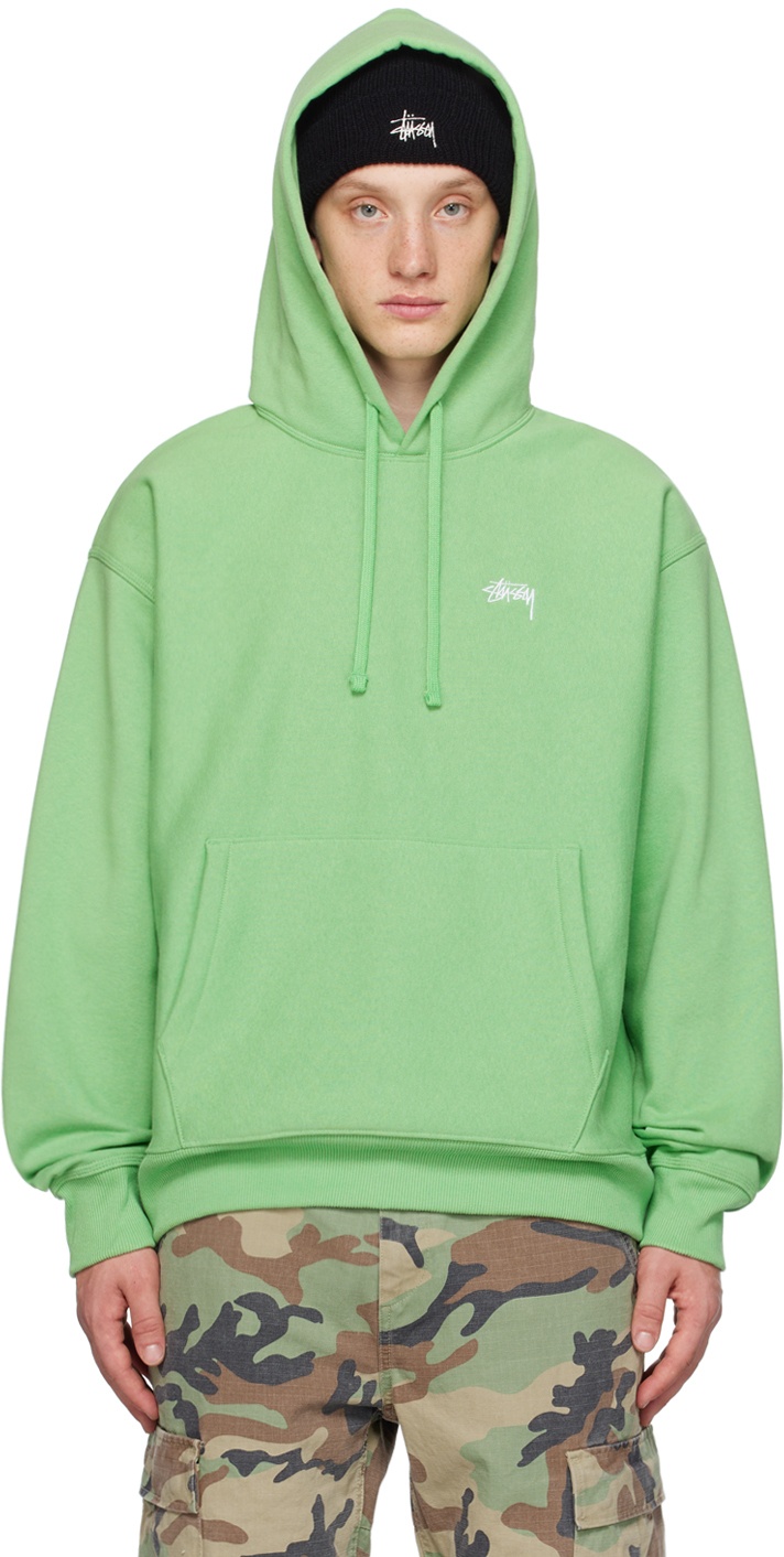 Stüssy Green Embroidered Hoodie Stussy