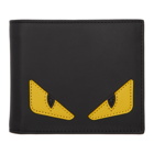 Fendi Black and Yellow Bag Bugs Wallet