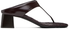 Bottega Veneta Burgundy Marella Thong Heeled Sandals