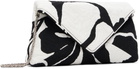 Dries Van Noten Black & White Envelope Large Floral Clutch