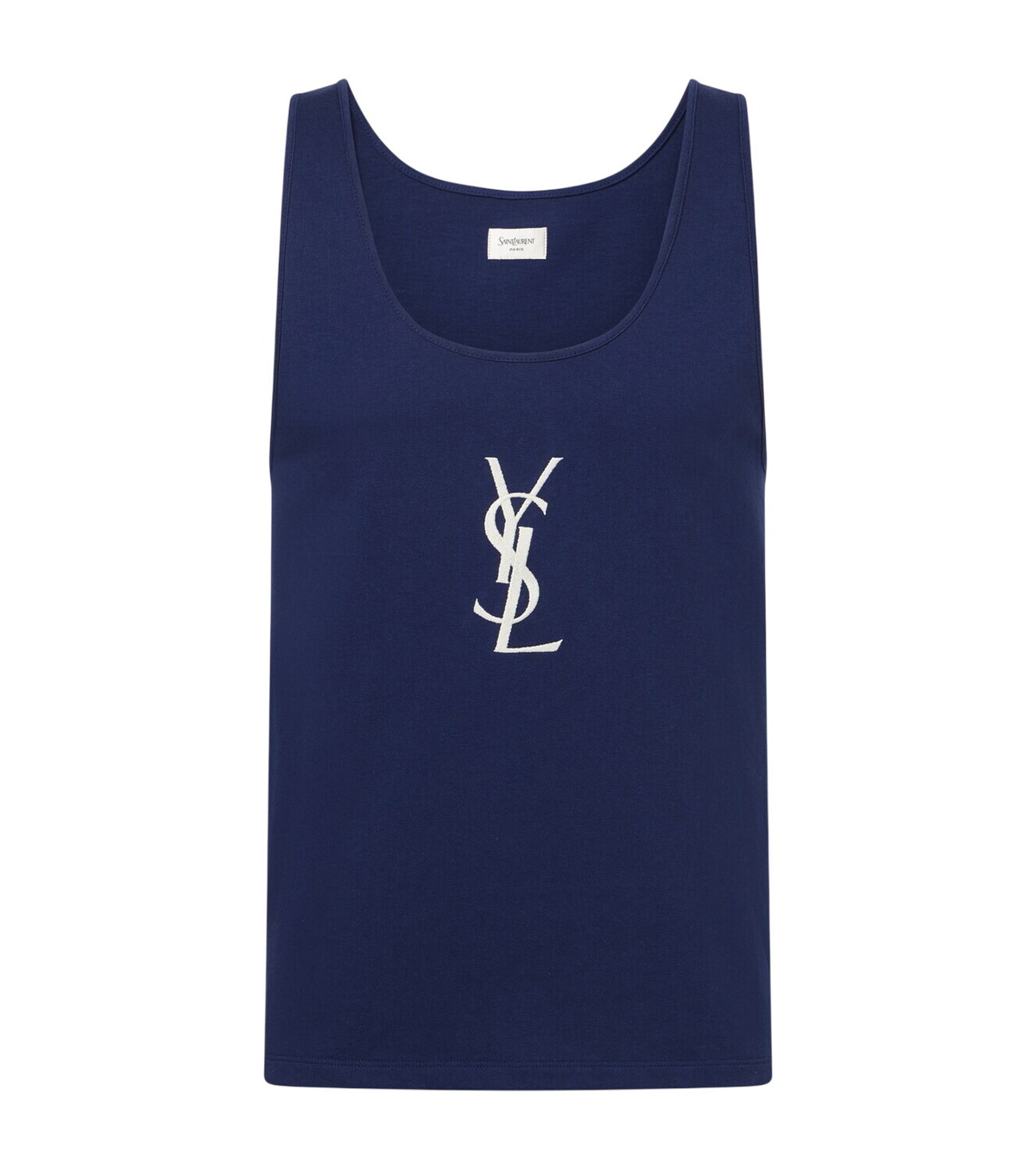 Saint Laurent Black and Silver Lame Sleeveless Shirt Saint Laurent