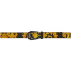 Versace Jeans Couture Black Saffiano Barocco Belt