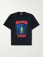 Balenciaga - Oversized Logo-Print Cotton-Jersey T-Shirt - Black
