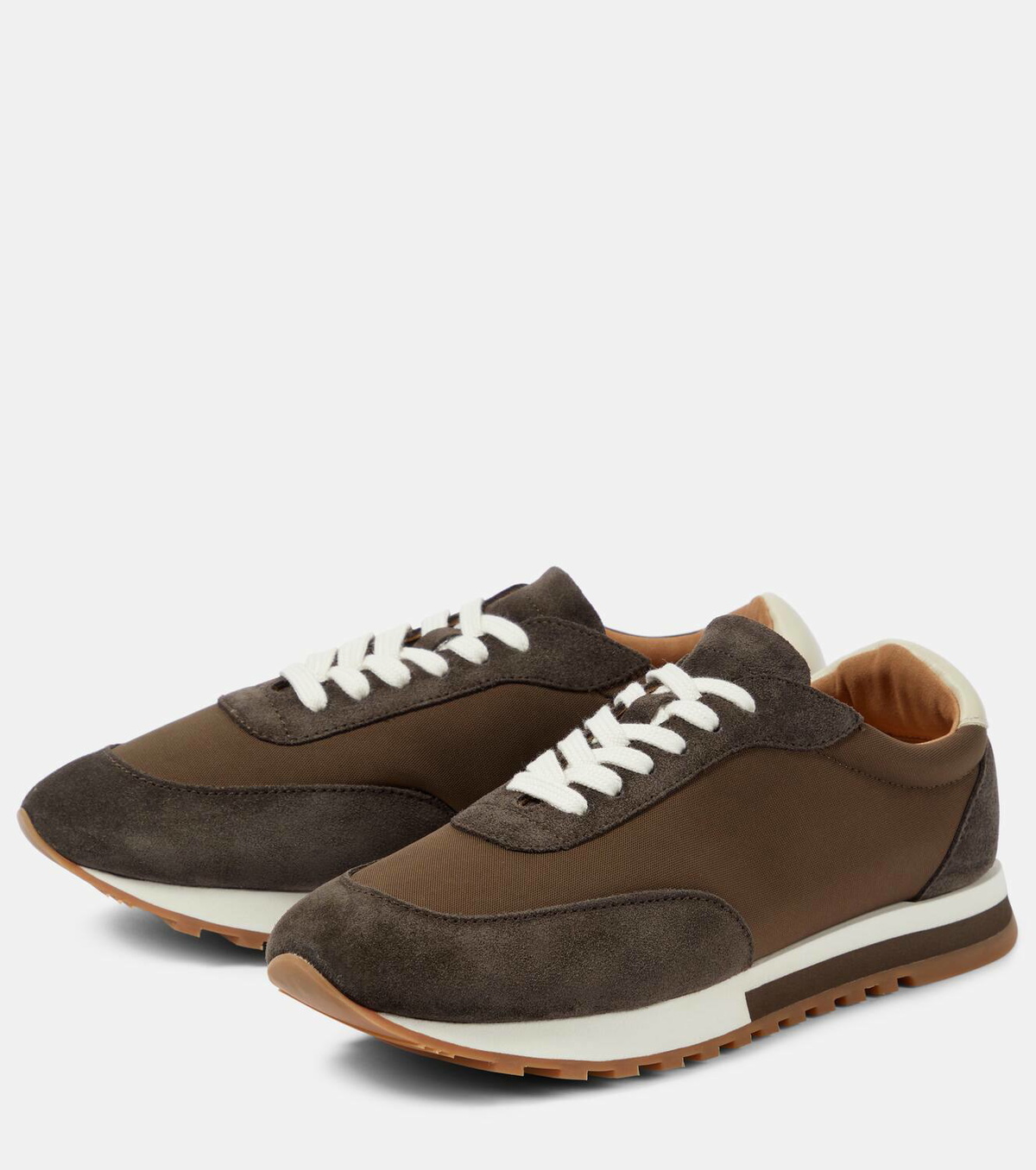 The Row Owen Runner suede-trimmed sneakers