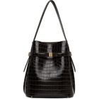 TOTEME Brown Belted Croco-Embossed Bucket Bag