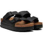 Birkenstock Black Narrow Arizona Flex Platform Birko-Flor Sandals