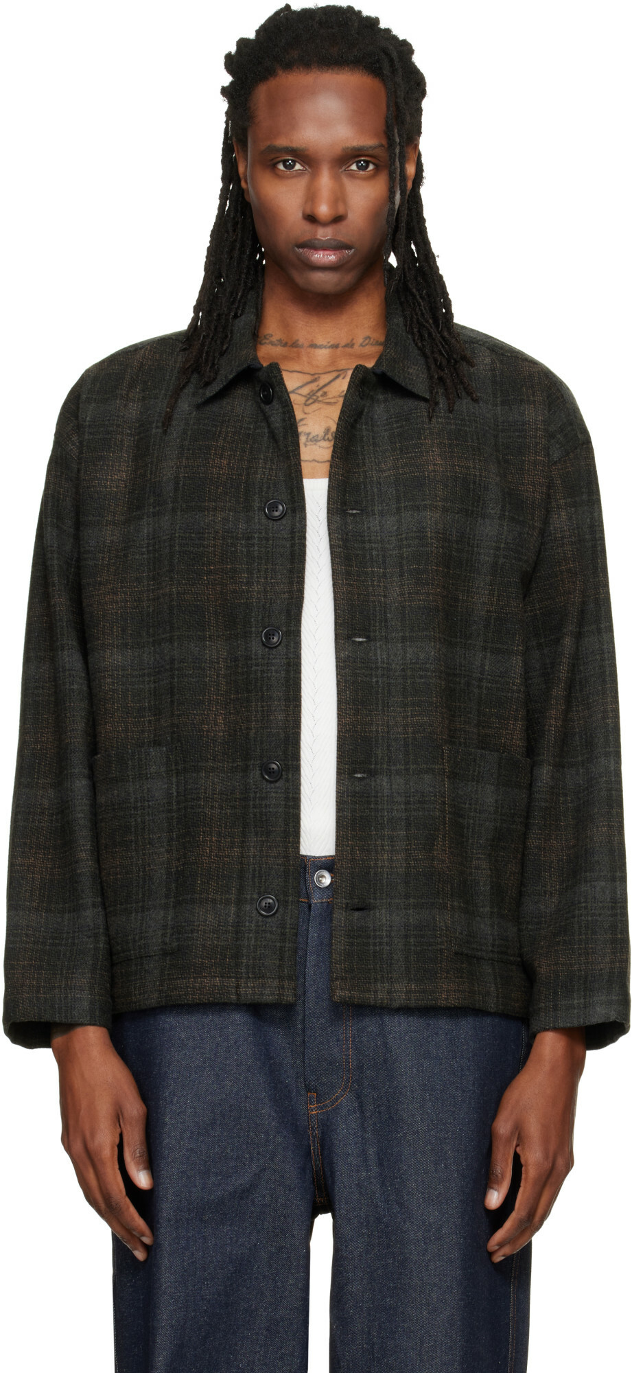 YMC Gray & Brown PJ Overshirt