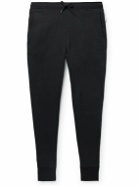 Onia - Tapered Waffle-Knit Cotton-Blend Sweatpants - Black