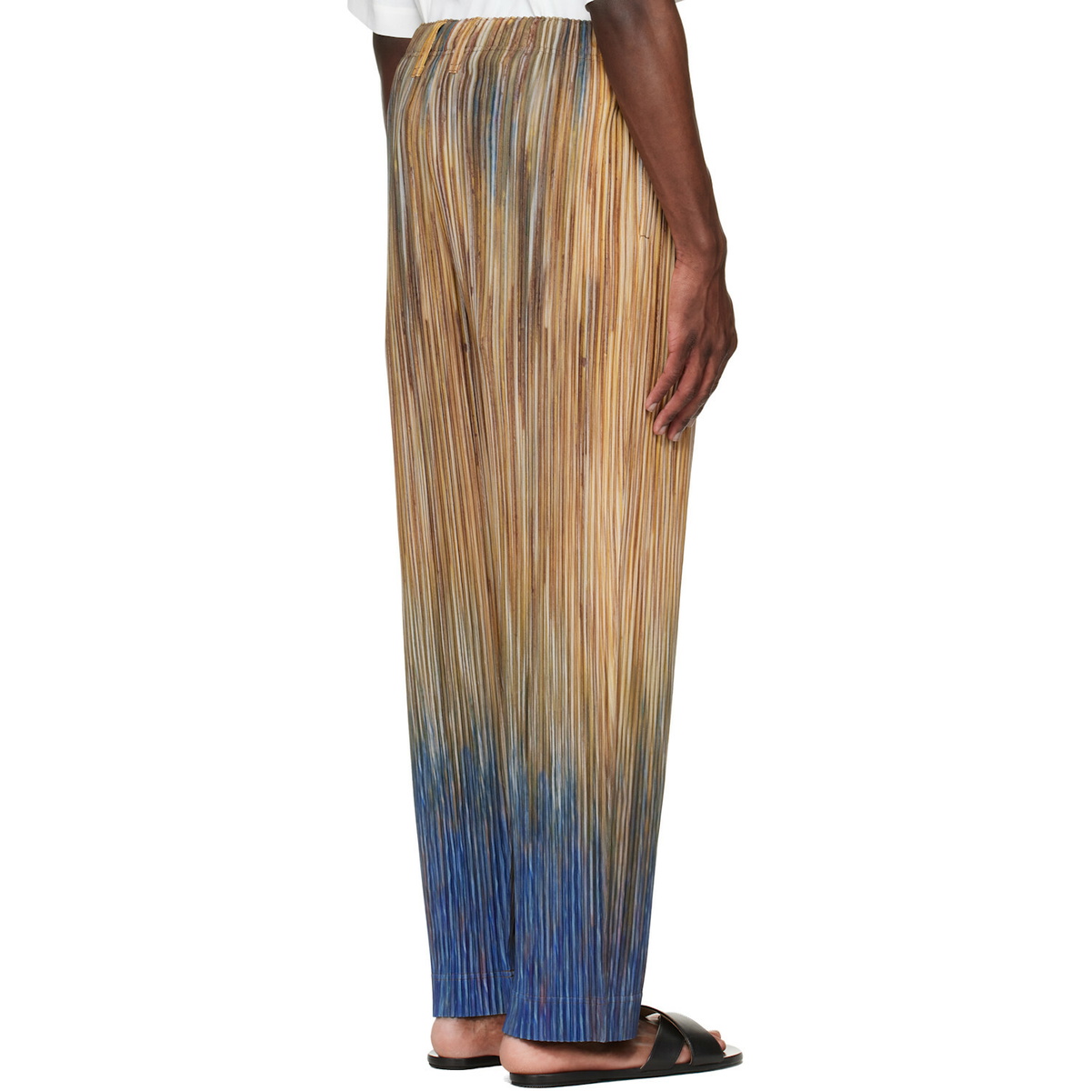 HOMME PLISSÉ ISSEY MIYAKE Brown Paint Brush Close-Up Trousers