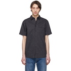 Saturdays NYC Black Nico Logo Stripe Short Sleeve Shirt