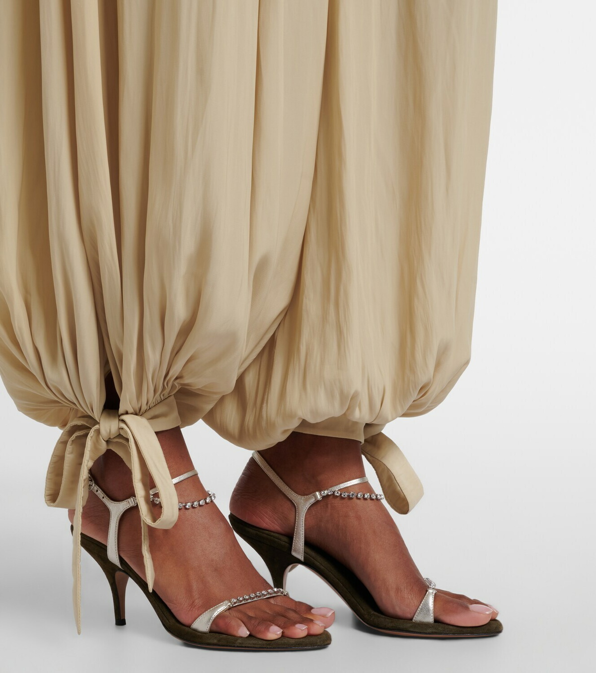 Chloé Zia embellished metallic leather sandals