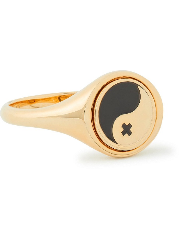 Photo: Maria Black - Karlie Retox Gold-Plated and Resin Signet Ring - Gold