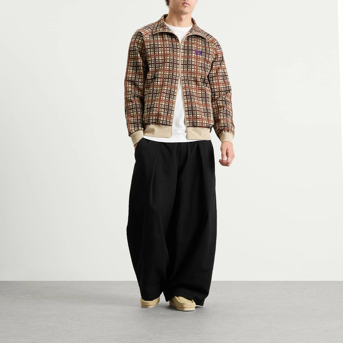 Needles Men's Poly Jacquard Track Jacket in Plaid Needles