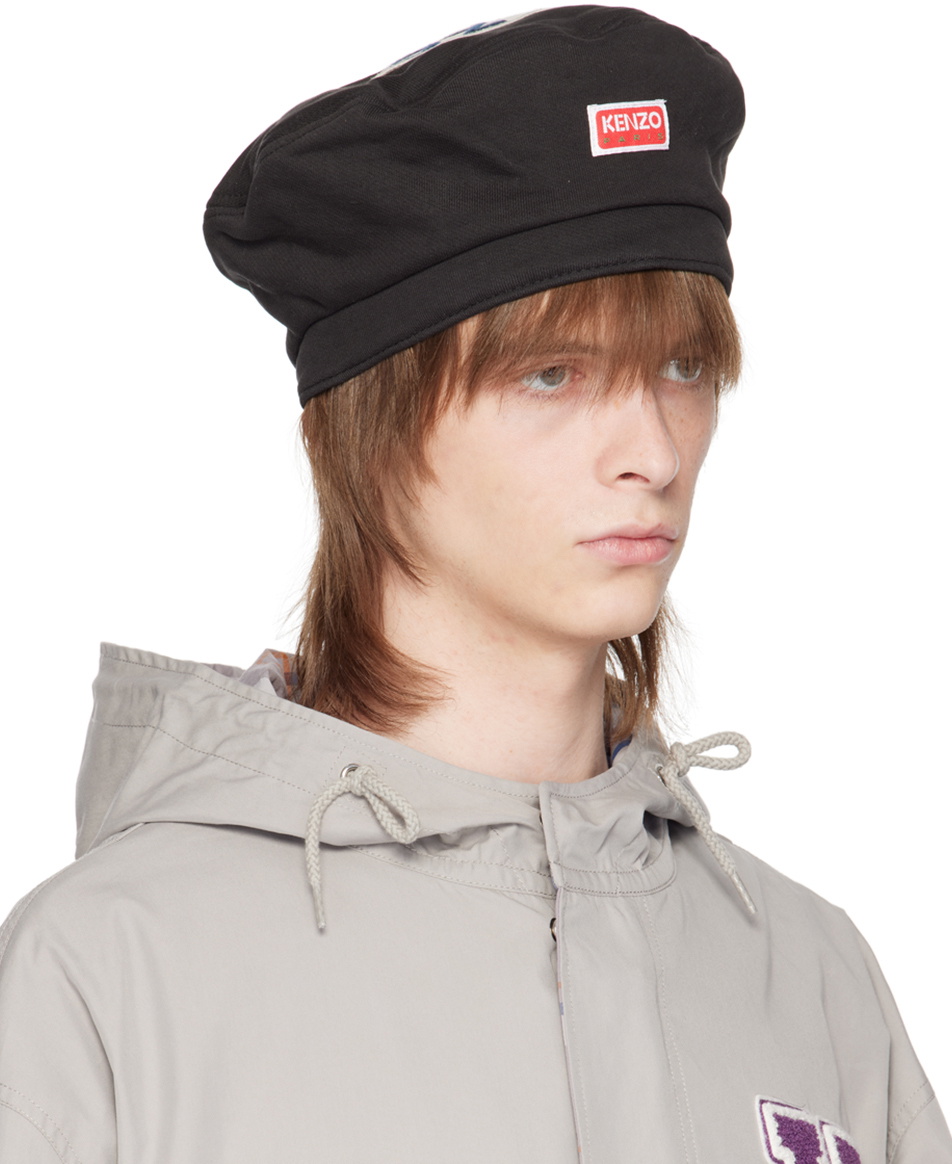 Kenzo Black Kenzo Paris Logo Beret Kenzo