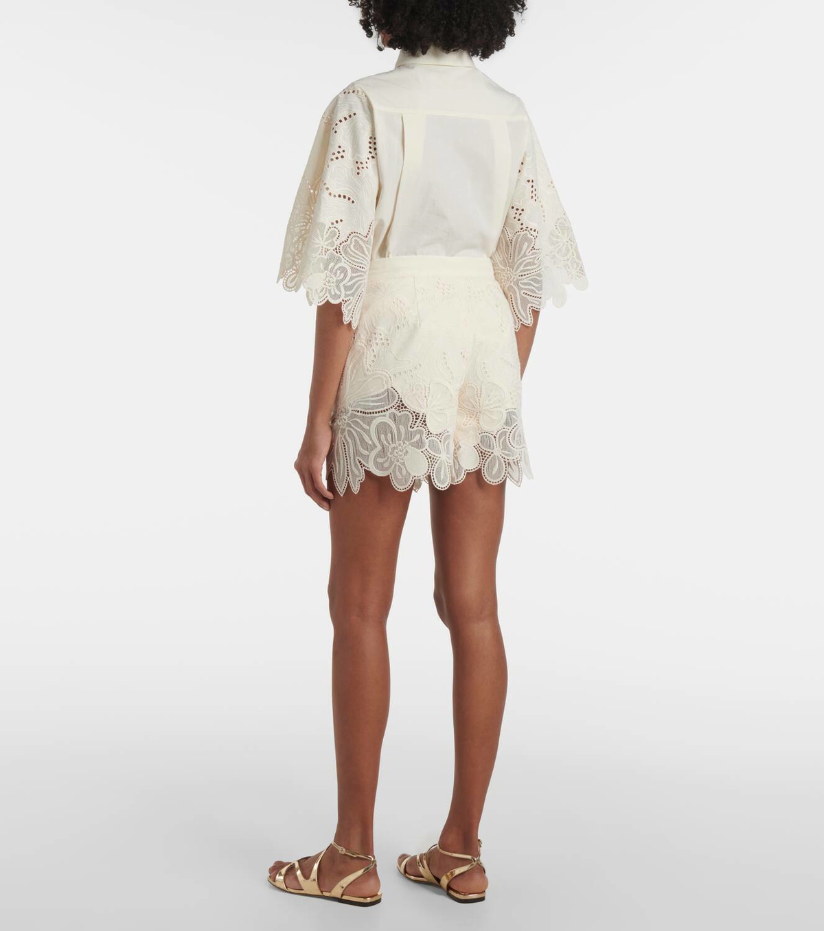 Elie Saab Embroidered broderie anglaise shorts