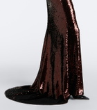 Alex Perry Sequined bustier gown