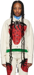 JW Anderson White Strawberry Volume Sleeve Jacket