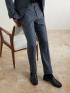 Caruso - Pinstripe Wool and Cashmere-Blend Suit Trousers - Blue