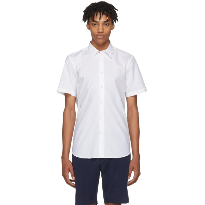 Photo: PS by Paul Smith White Short Sleeve Tailored Shirt  