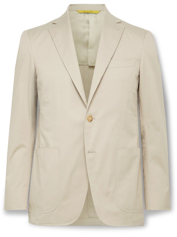Photo: Canali - Kei Slim-Fit Cotton-Blend Twill Suit Jacket - Neutrals