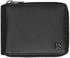 Hugo Black Matte Leather Ziparound Wallet