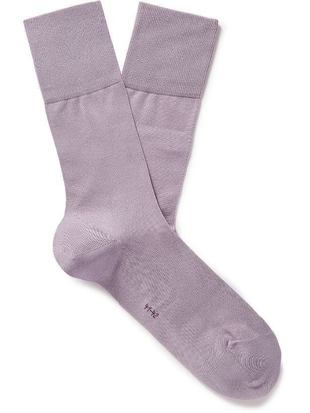 Photo: Falke - Tiago Stretch Cotton-Blend Socks - Purple