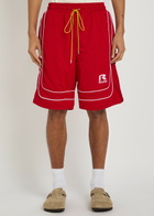 Rhude Pipe-trimmed Mesh Shorts Red
