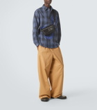 Loewe Flex Mini canvas and suede messenger bag