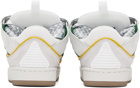 Lanvin SSENSE Exclusive White Leather Curb Sneakers