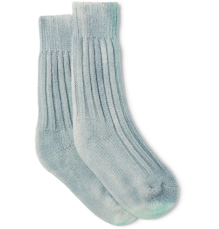 Photo: The Elder Statesman - Yosemite Tie-Dyed Cashmere Socks - Blue