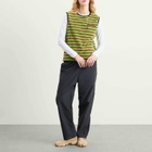 Gramicci Women's Thermal Fleece Pullover in Chartreuse Stripe