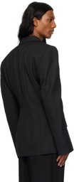 LGN Louis Gabriel Nouchi Black 4-Button Double-Breasted Blazer