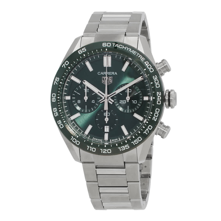 Photo: Tag Heuer Carrera Chronograph Automatic Green Dial Unisex Watch CBN2A1N-BA0643