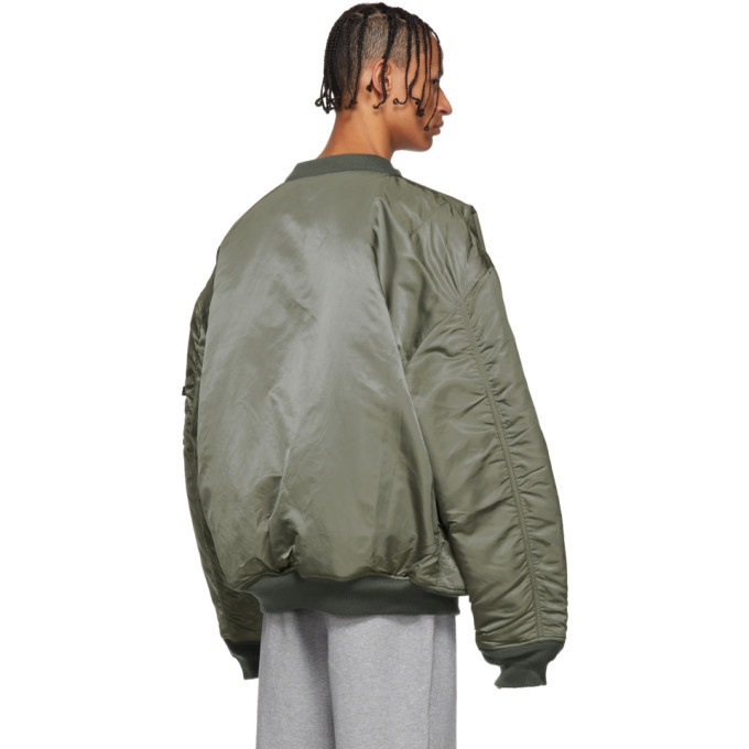 Vetements Green Oversized Bomber Jacket for Men