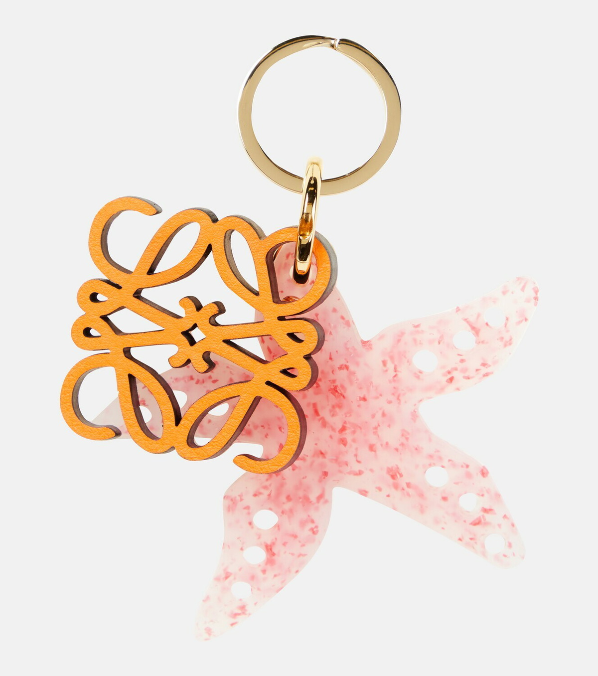 Loewe Anagram starfish leather keyring