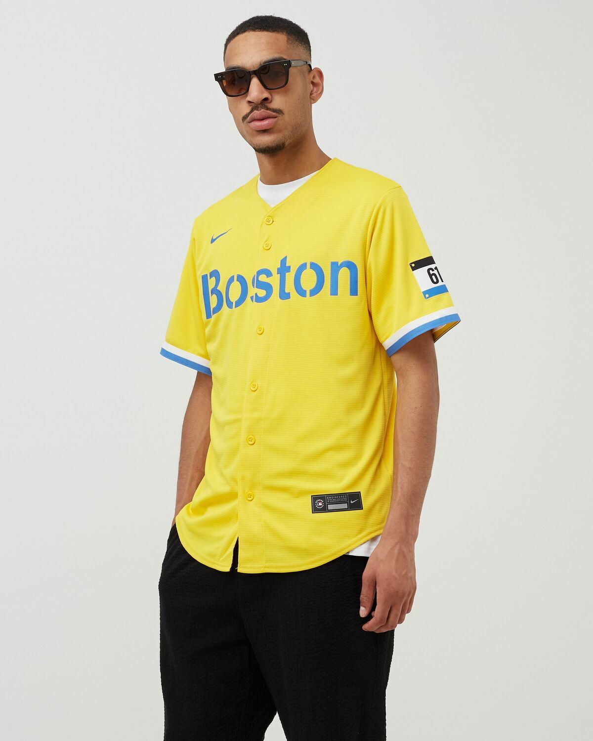 nike red sox yellow jersey