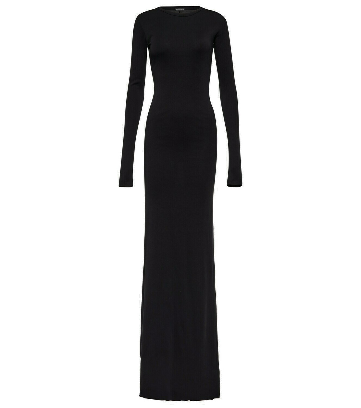 ワンピース Ann Demeulemeester Black cotton blend long dress Ann Demeulemeester black dress with padded shoulders and
