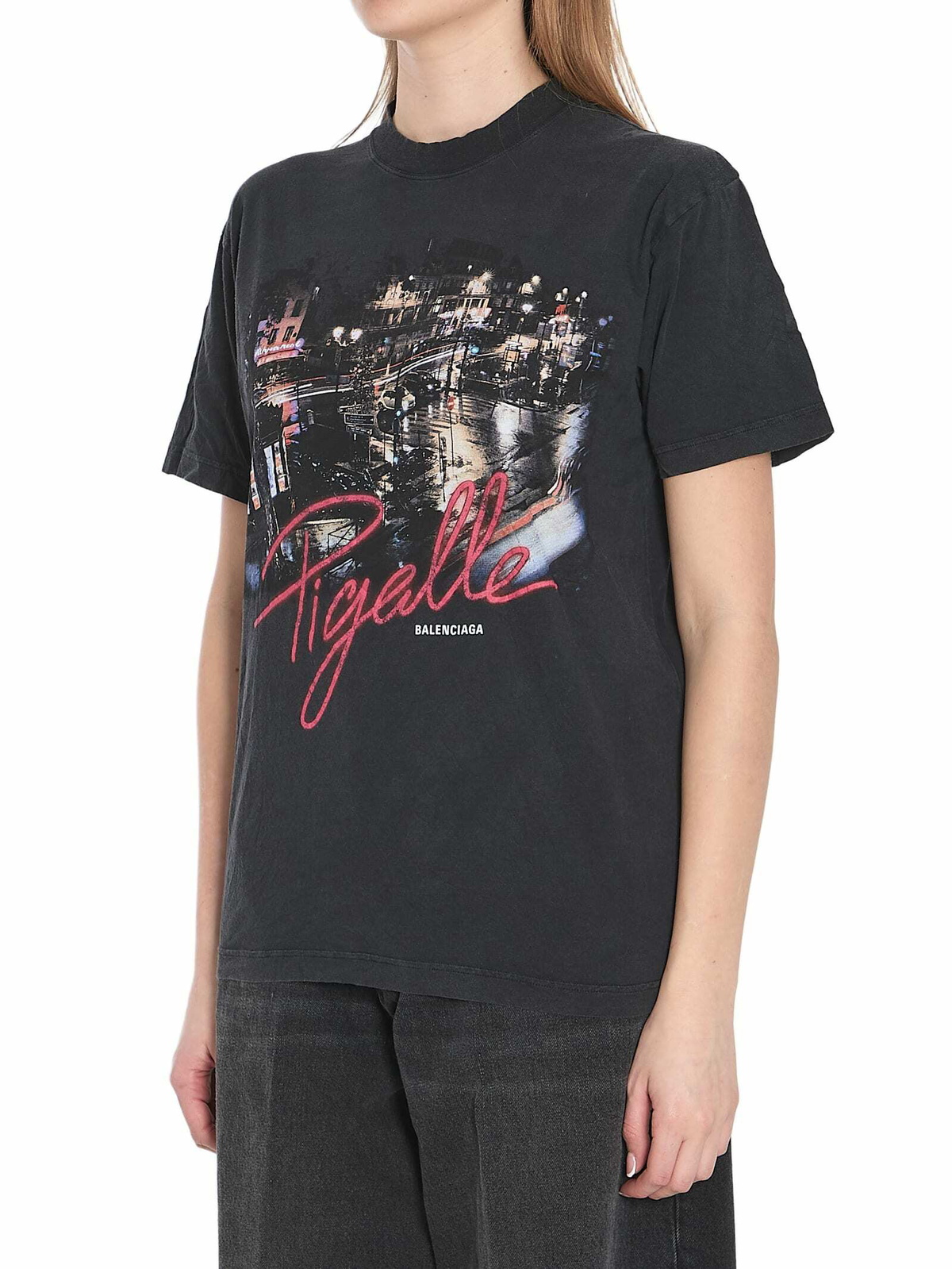 驚きの安さ Black Balenciaga Rainbow Balenciaga T-Shirt Fitted BB トップス