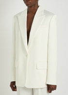 Another Tomorrow Oversized Twill Blazer White