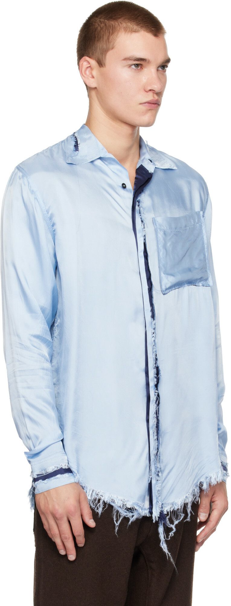 Edward Cuming Blue Simple Scratch Shirt