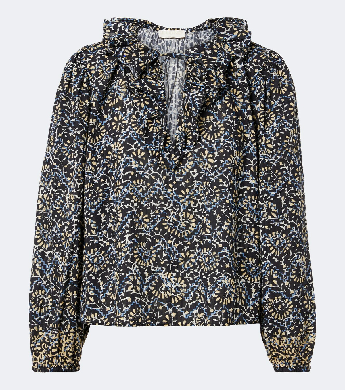 Ulla Johnson Siena printed ruffled cotton-blend top