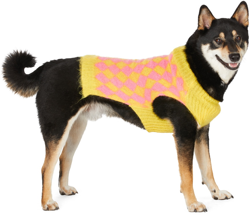 Ashley Williams SSENSE Exclusive Yellow & Pink Intarsia Mohair Sweater
