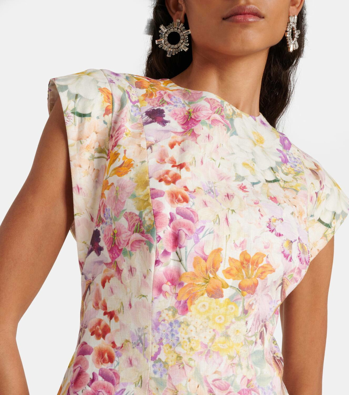 Zimmermann Harmony floral ruffled linen minidress Zimmermann