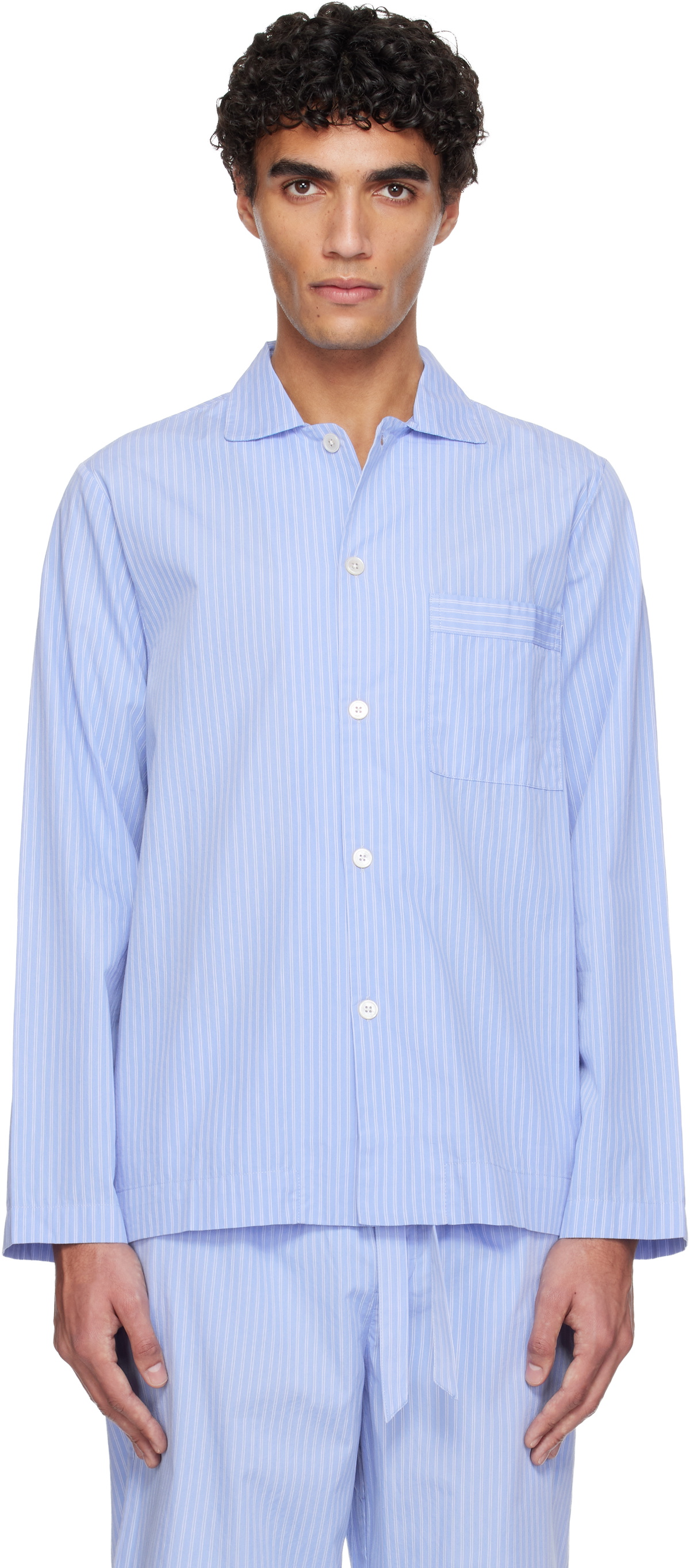 AURALEE×TEKLA★コラボ★PYJAMAS SHIRT★ブルー★サイズL AURALEE×TEKLA☆コラボ☆PYJAMAS SHIRT☆ブルー☆サイズL