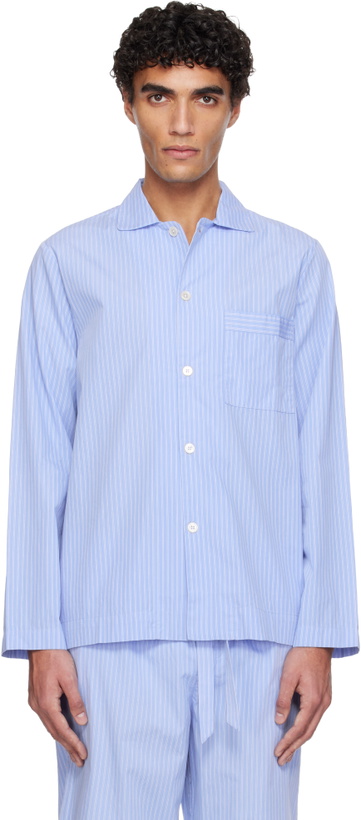 Photo: Tekla Blue Poplin Long-Sleeved Pyjama Shirt