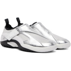 Lanvin Silver LNV1 Crinkled Metallic Leather Sneakers